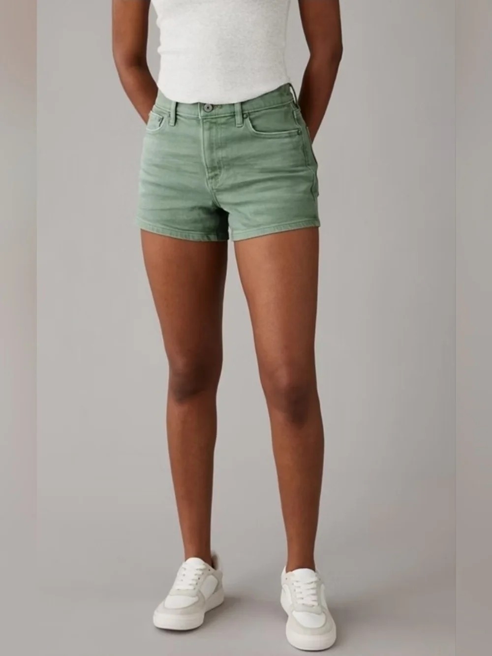 American Eagle Super Midi Green Shorts